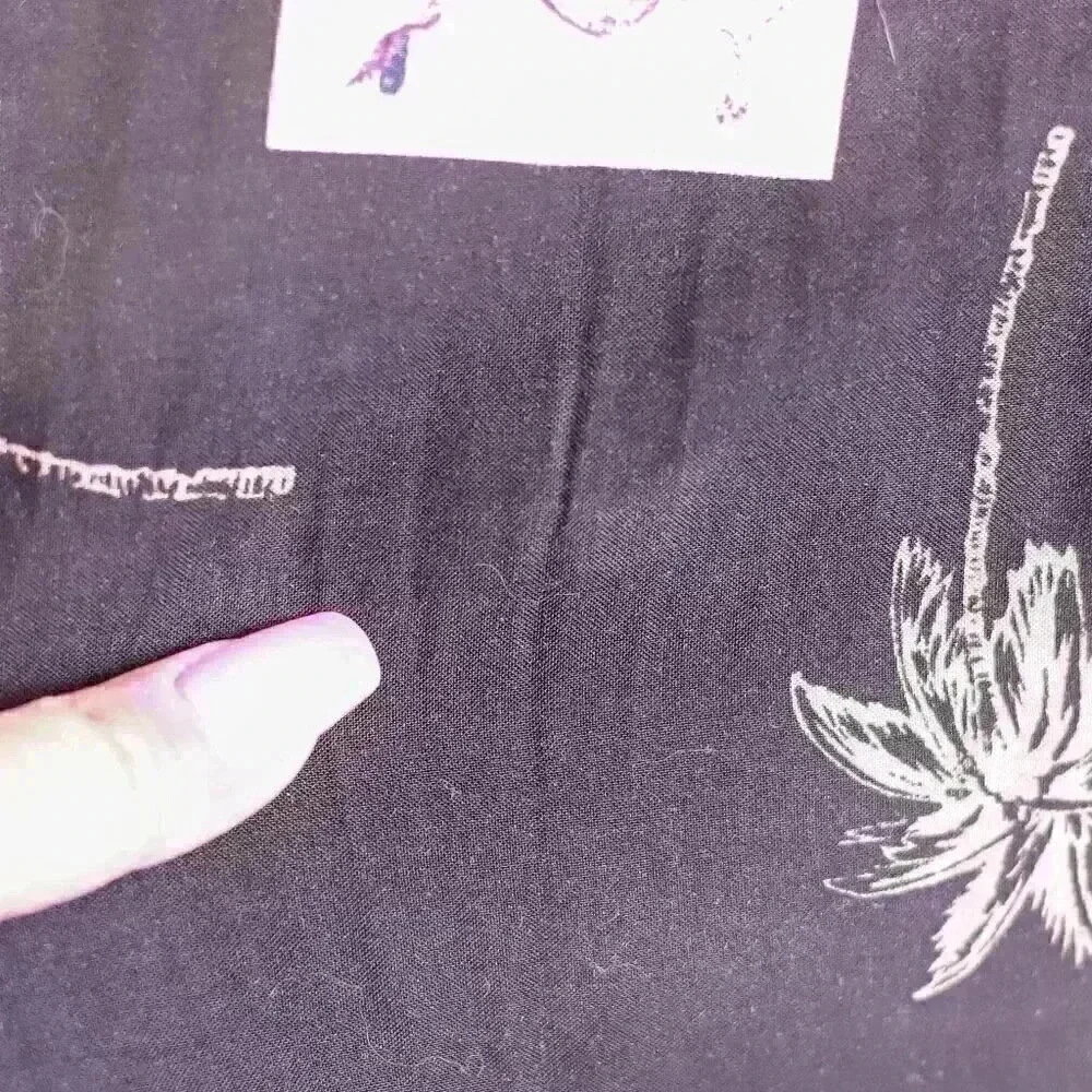 Imprints Size L Black Hawaiian shirt pinup hidden art; art to wear button down - Picture 7 of 15
